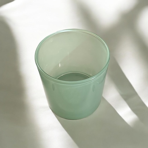 Translucent Teal Glass Decorative Jar With removable Wooden Lid Designed - Picture 6 of 13